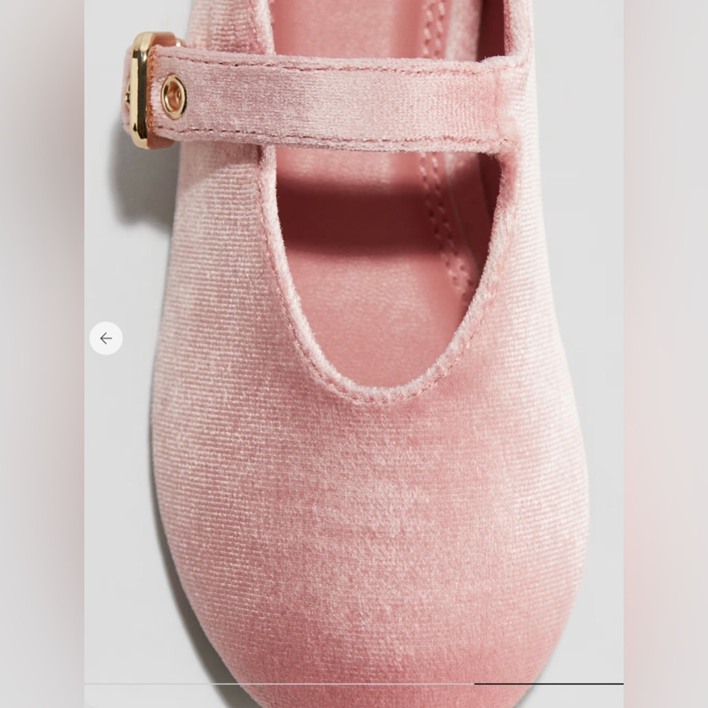 H&M Light Pink Velvet Mary Jane Shoes for Kids Size 13.5 - Picture 3 of 12
